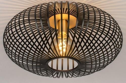 plafondlamp zwart goud 50cm bank hal bed tafel lamp tulband, Huis en Inrichting, Lampen | Plafondlampen, Nieuw, Ophalen of Verzenden