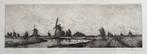 Kinderdijk Jan van Rijsewijk, Antiek en Kunst, Kunst | Etsen en Gravures, Ophalen of Verzenden