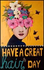 Groot schilderij voor een kapsalon kapperszaak, Antiek en Kunst, Kunst | Schilderijen | Abstract, Ophalen