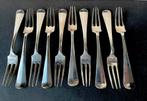 Zilveren kleine vork, dessert vork: haags lofje, 10 stuks, Ophalen of Verzenden