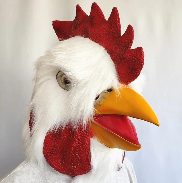 Haan Masker Vogel Kip Carnaval Halloween Kop Furry Dier, Verzenden, Nieuw, Feestartikel, Overige