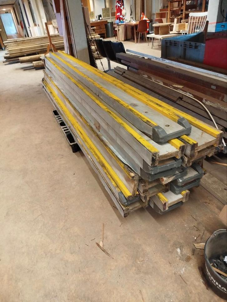 Multiplex I profiel balken, Doe-het-zelf en Verbouw, Hout en Planken, Gebruikt, Balk, Overige houtsoorten, 50 mm of meer, Ophalen