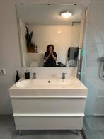 Glanzend wit badkamermeubel van IKEA, Huis en Inrichting, Badkamer | Badkamermeubels, Ophalen, 50 tot 100 cm, Zo goed als nieuw
