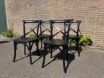 Zwarte bistro stoelen, Zwart, Ophalen of Verzenden, Zo goed als nieuw, Vier