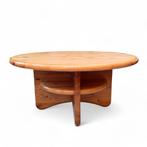 MCM Scandinavisch design salontafel massief grenen, D104, Ophalen, 50 tot 75 cm, Rond, Grenenhout