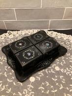 Antieke bridgedoos met benen fishes (031024c), Antiek en Kunst, Ophalen of Verzenden