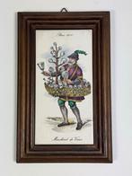 Oude Tegel met Voorstelling van Marchand de Verres, Antiek en Kunst, Antiek | Wandborden en Tegels, Ophalen of Verzenden