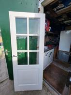 Binnendeur (opdekdeur) met glas en deurbeslag, Ophalen, Gebruikt, Binnendeur, Glas
