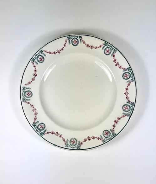 Longwy Moselle terre de fer plat bord diner bord begin 1900, Antiek en Kunst, Antiek | Servies los, Ophalen of Verzenden