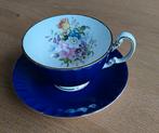 Vintage Aynsley kobaltblauwe theekop en schotel, Antiek en Kunst, Antiek | Servies los, Ophalen of Verzenden