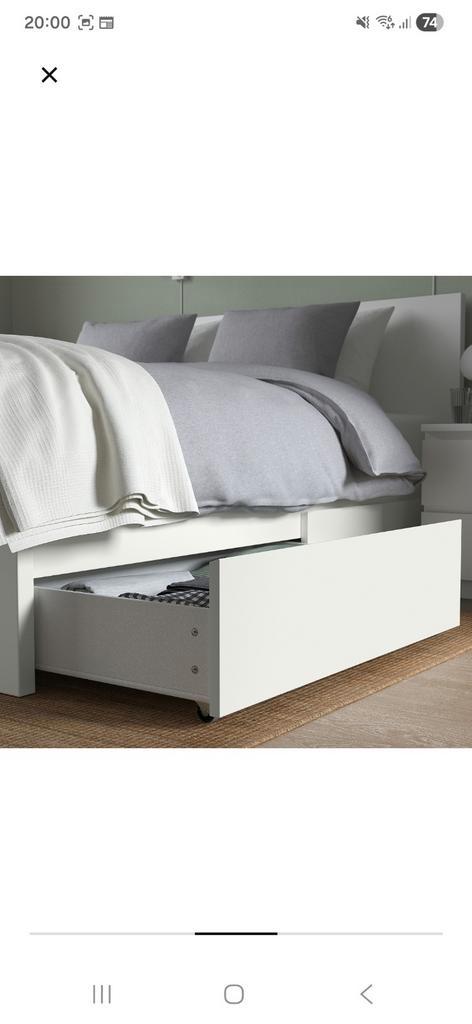 IKEA Malm Bedlades Wit - 2 Stuks, Huis en Inrichting, Slaapkamer | Bedden, Zo goed als nieuw, Eenpersoons, 100 cm, 200 cm, Hout