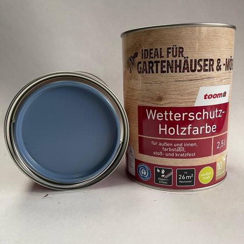 Toom Weerbestendige Houtverf Lak RAL 5014 Duifblauw 2.5L, Doe-het-zelf en Verbouw, Verf, Beits en Lak, Nieuw, Lak, Minder dan 5 liter
