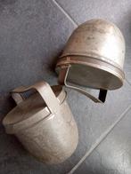 2 onbekende metalen voorwerpen met deksel en handgreep, Ophalen of Verzenden