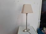 mooie design tafel chroom ovale voet wit ecru kap, Huis en Inrichting, Lampen | Tafellampen, Ophalen of Verzenden, Zo goed als nieuw