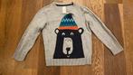 Kersttrui maat 116/122 beertje trui grijs met pompom zgan, Kinderen en Baby's, Ophalen of Verzenden, Zo goed als nieuw, Jongen of Meisje