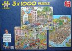 Jan van Haasteren -  3 x 1000 puzzel incl. posters, Hobby en Vrije tijd, Denksport en Puzzels, Ophalen, 500 t/m 1500 stukjes, Zo goed als nieuw