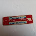 Oude sticker.   Manders MAZDA-HONDA.   Deurne., Ophalen of Verzenden, Zo goed als nieuw, Overige typen