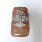 Sigarenkoker, leer met Hollands antiek zilver beslag., Ophalen of Verzenden, Zilver