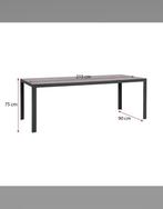 Tuintafel Savoie - aluminium/glas antraciet - 75x215x90 cm, Tuin en Terras, Ophalen, Zo goed als nieuw, Rechthoekig, Aluminium