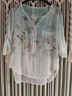 Mooie transparante blouse met vlinders, Ophalen of Verzenden, Zo goed als nieuw, Maat 38/40 (M), Wit