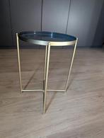 Stijlvol bijzettafeltje, Huis en Inrichting, Tafels | Bijzettafels, Minder dan 55 cm, Metaal of Aluminium, Rond, Zo goed als nieuw