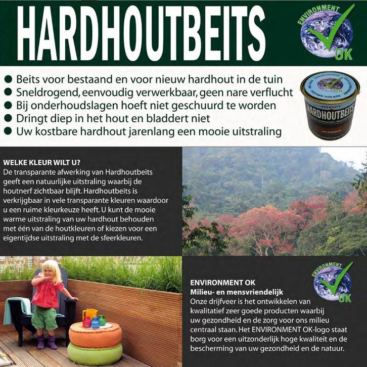 Hermadix Hardhoutbeits 466 Teak – 2500 ml, Tuin en Terras, Schuttingen, Hout, Minder dan 3 meter, Ophalen of Verzenden