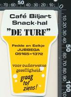 Sticker: Cafe Biljart Snackhal De Turf - Jubbega, Ophalen of Verzenden, Zo goed als nieuw, Bedrijf of Vereniging