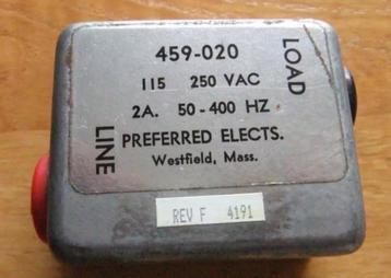 Net Filter "Branson 459-020"  115/250 VAC - 2 Amp beschikbaar voor biedingen