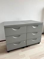 Twee metalen ladekastjes op wielen, Huis en Inrichting, Kasten | Ladekasten, Ophalen, Minder dan 50 cm, Gebruikt, 3 of 4 laden