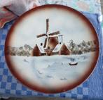 oud taartplateau/ vlaaischotel op voetstuk/ porselein, Ophalen of Verzenden