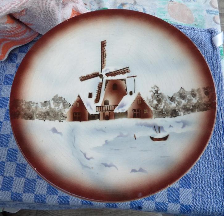 oud taartplateau/ vlaaischotel op voetstuk/ porselein, Antiek en Kunst, Antiek | Keukenbenodigdheden, Ophalen of Verzenden