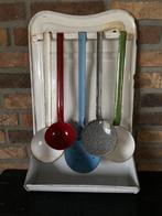 Vintage wit emaille lepelrek/ emaille soeplepels, Ophalen of Verzenden