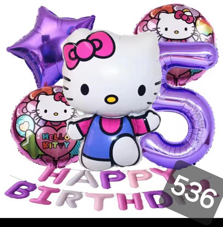 Hello Kitty Verjaardag Ballonnen Set - Nieuw, Hobby en Vrije tijd, Feestartikelen, Nieuw, Feestartikel, Verjaardag, Ophalen of Verzenden