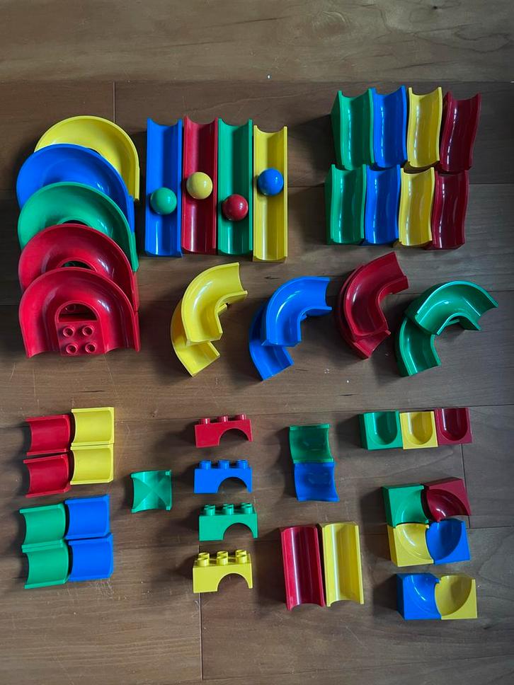 Hubelino Knikkerbaan 55 onderdelen matcht metDUPLO incl doos, Kinderen en Baby's, Speelgoed | Duplo en Lego, Zo goed als nieuw