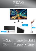 PEAQ 24 inch Monitor - Perfect voor Werk & Entertainment, Computers en Software, Monitoren, IPS, Full HD, Onbekend, 61 t/m 100 Hz