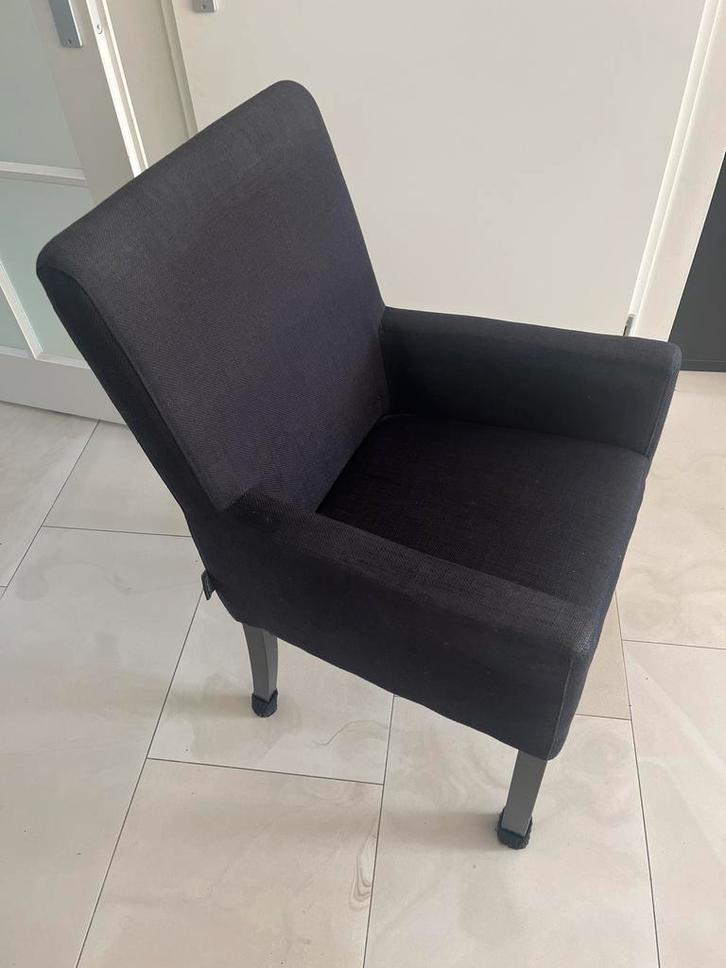 Keijser & Co Fauteuils (6) Zwart, Huis en Inrichting, Stoelen, Gebruikt, Vijf, Zes of meer stoelen, Stof, Zwart, Ophalen