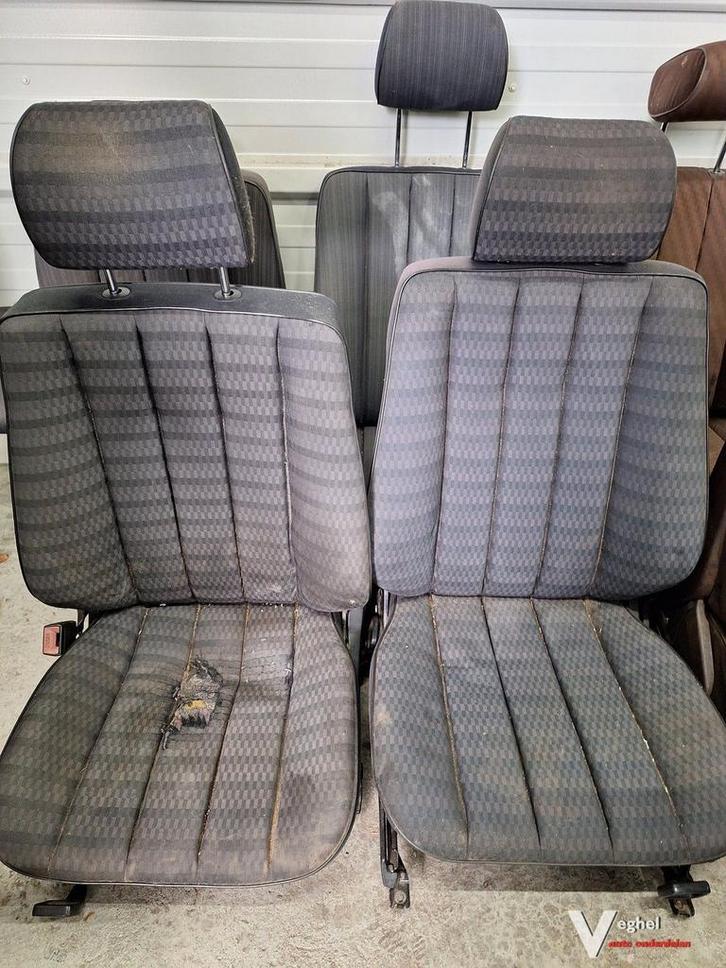 MB W201 sedan stoel LV en RV zwart '89 tot '93, Auto-onderdelen, Interieur en Bekleding, Gebruikt, Ophalen