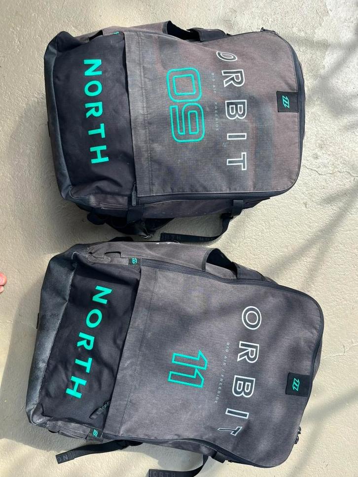 Set North Orbits 9m + 11m + bar, Watersport en Boten, Kitesurfen, Zo goed als nieuw, Kite, 9 m², Geen board, Ophalen