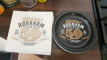 abraham 50jaar servetten gebaks bordjes gratis  beschikbaar voor biedingen