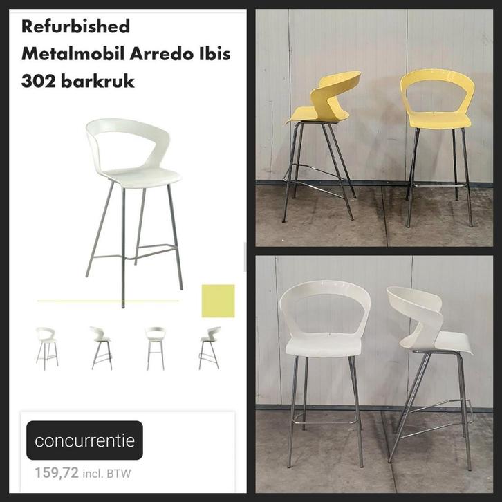 Metalmobil Arredo Ibis | Design barkruk, Huis en Inrichting, Barkrukken, Zo goed als nieuw, 60 tot 90 cm, Metaal, 5 krukken of meer