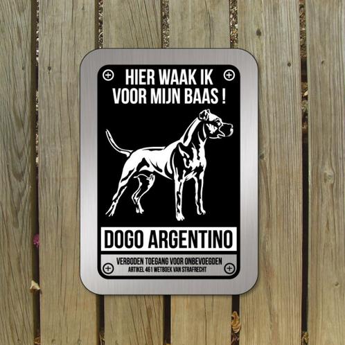 waakschuwingsbord Dogo Argentino Argentijnse Dog, Dieren en Toebehoren, Honden-accessoires, Ophalen of Verzenden
