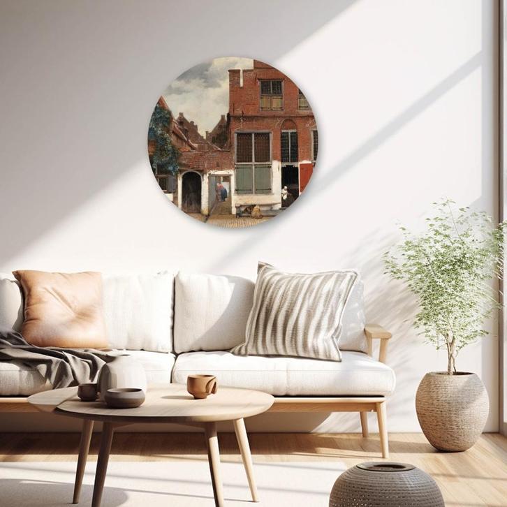 Muurcirkel Gezicht op huizen Delft - Johannes Vermeer, Huis en Inrichting, Woonaccessoires | Wanddecoraties, Nieuw, Ophalen of Verzenden