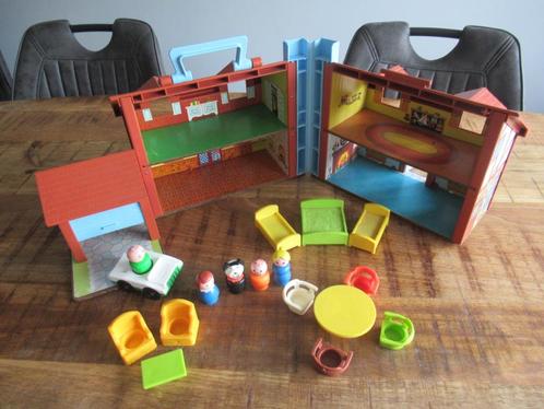COMPLEET 1969 Fisher Price Vintage BRUIN huis 952 houten, Kinderen en Baby's, Speelgoed | Fisher-Price, Gebruikt, Speelset, Ophalen of Verzenden