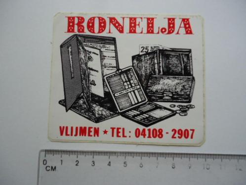 sticker oud Vlijmen nb noord brabant ronelja leer fabriek, Verzamelen, Stickers, Zo goed als nieuw, Bedrijf of Vereniging, Verzenden