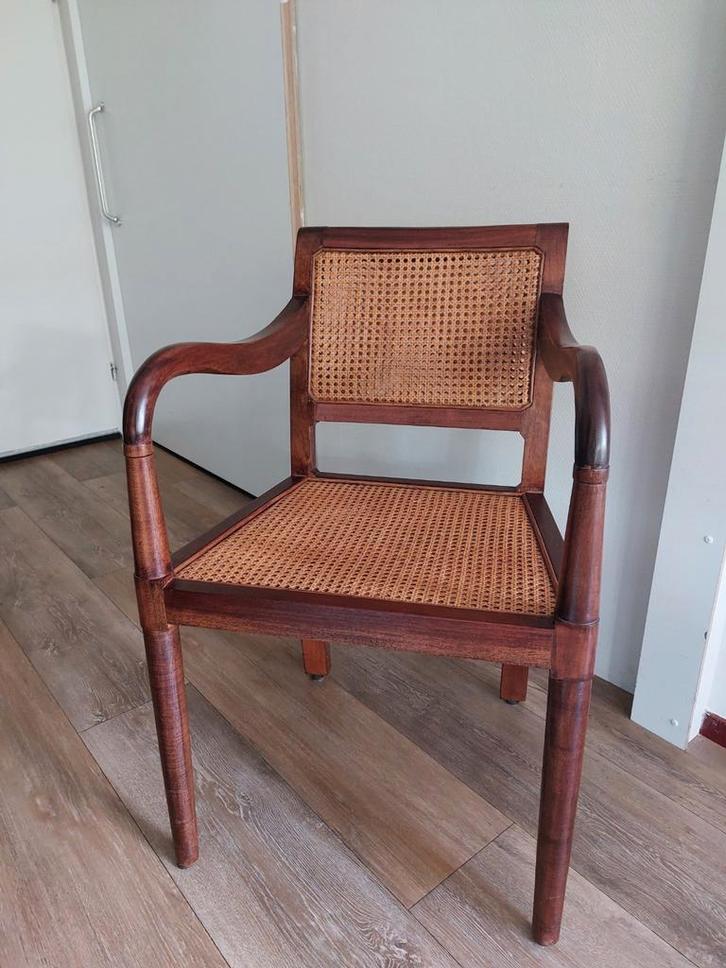 Vintage stoel met webbing, Huis en Inrichting, Stoelen, Zo goed als nieuw, Eén, Bruin, Ophalen