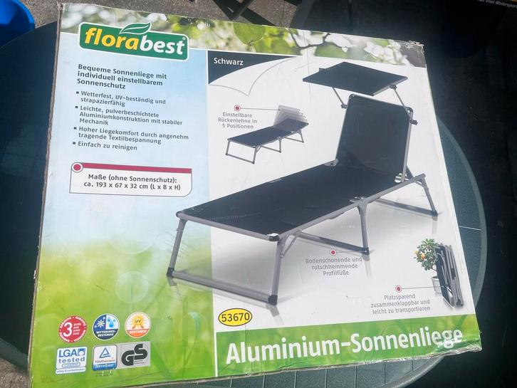 ZGAN Florabest Aluminium ligstoel, Tuin en Terras, Ligbedden, Nieuw, Aluminium, Inklapbaar, Ophalen of Verzenden
