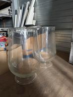 2 Windlichten van Glas - 50cm Hoog, Ophalen of Verzenden