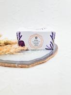 Nieuw edelsteen kaars in blik amethist lavendel, Ophalen of Verzenden