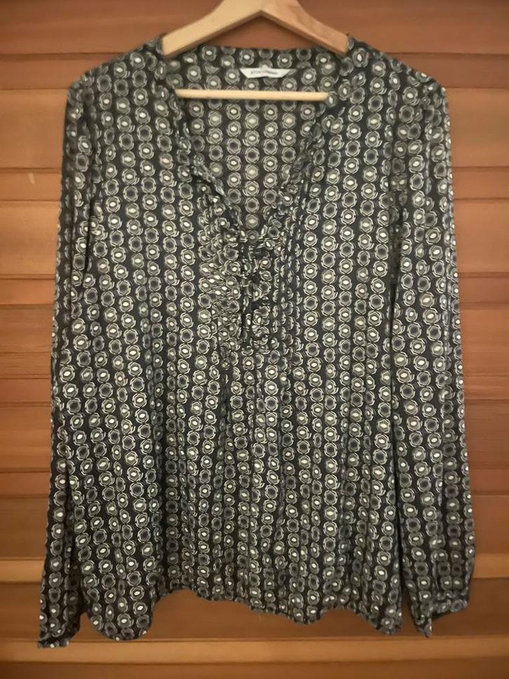 Atmos Fashion Blouse Maat 48/50, Kleding | Dames, Blouses en Tunieken, Zo goed als nieuw, Maat 46/48 (XL) of groter, Blauw, Ophalen of Verzenden