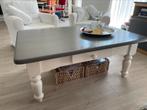 Salontafel met lade hout grijs met wit, Ophalen, 100 tot 150 cm, 50 tot 100 cm, Zo goed als nieuw
